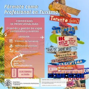 PHOTO 2025 01 13 10 17 55 1 La CEME ofrece a los desempleados dos certificados de profesionalidad gratuitos sobre turismo