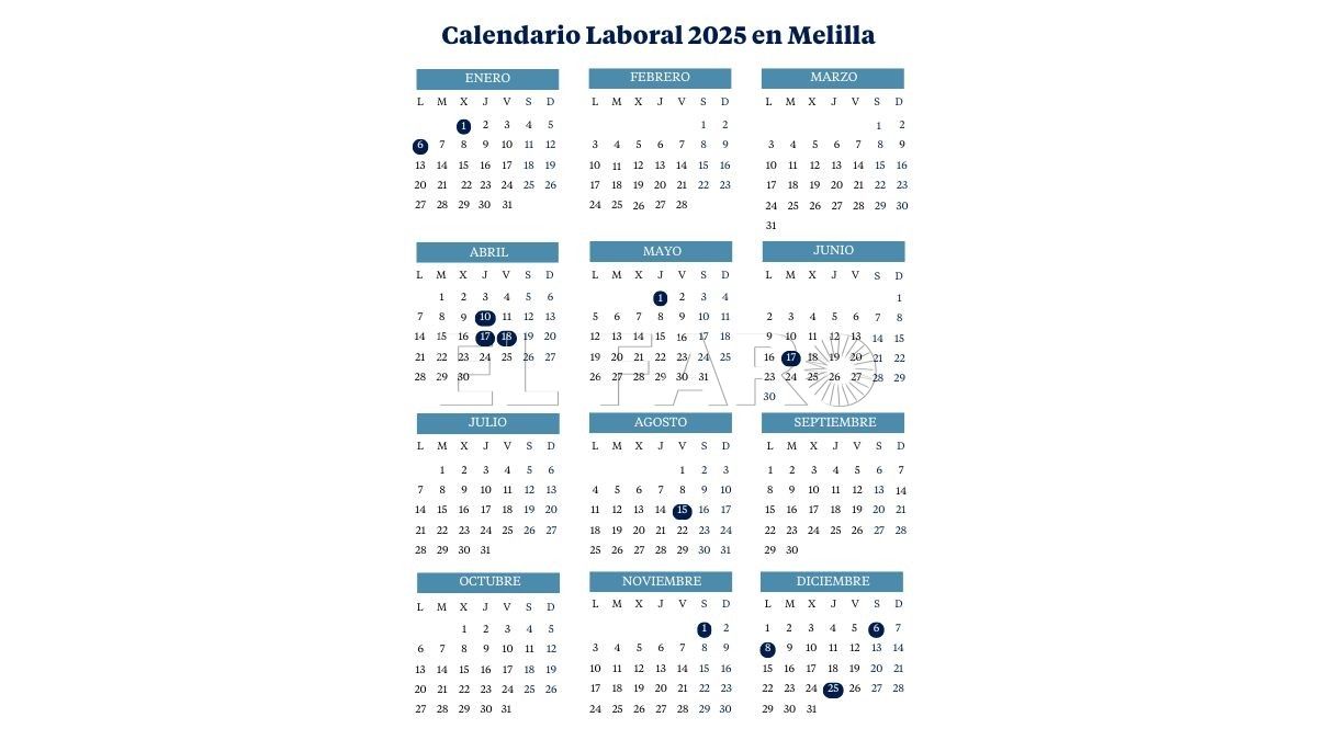 calendario laboral melilla 2024 2025 Seis fines de semana largos y un puente de cuatro días en Melilla en 2025