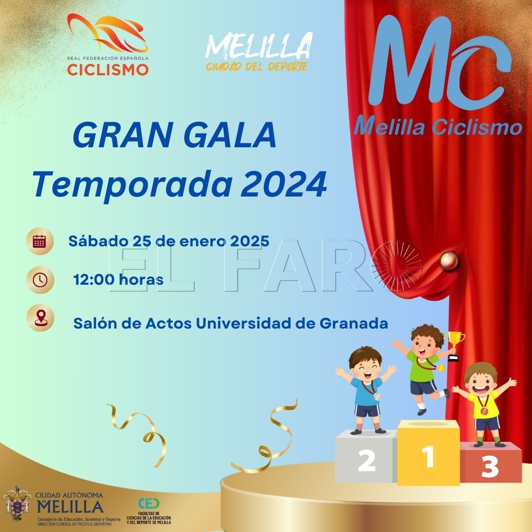 cartel gala Este sábado sale a escena la Gala del ciclismo melillense