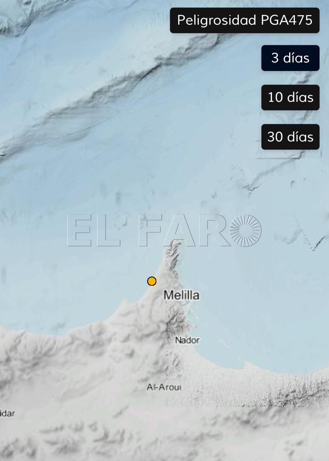 Terremoto jueves Un terremoto de magnitud 2,3 se deja sentir en Melilla